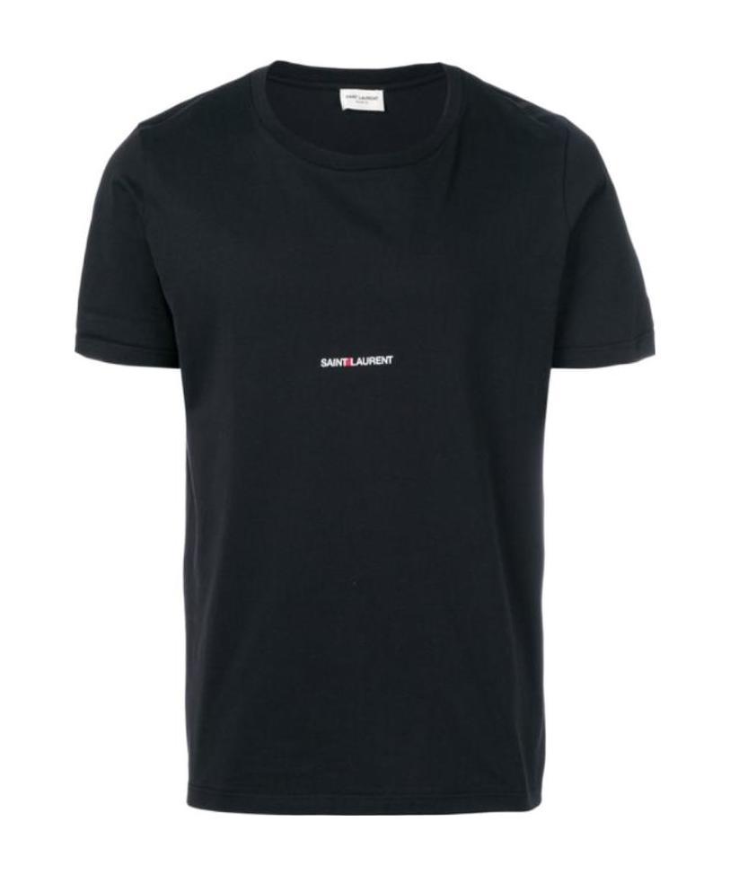 Saint Laurent Logo Print T-shirt In Black
