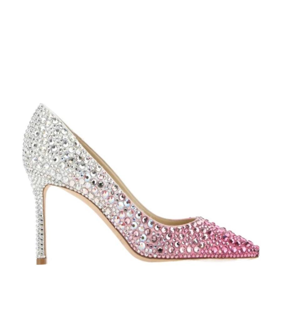 Jimmy Choo Romy 85mm Rhinestone-embellished Pumps In White