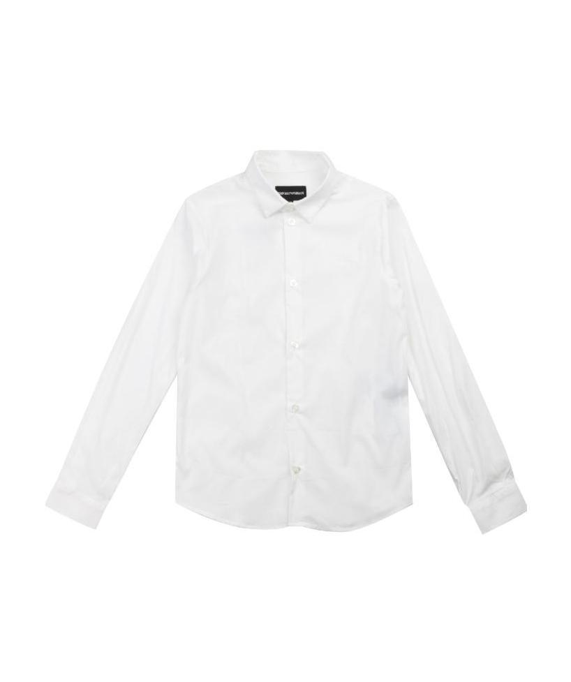 Emporio Armani Logo-print Button-up Shirt In White