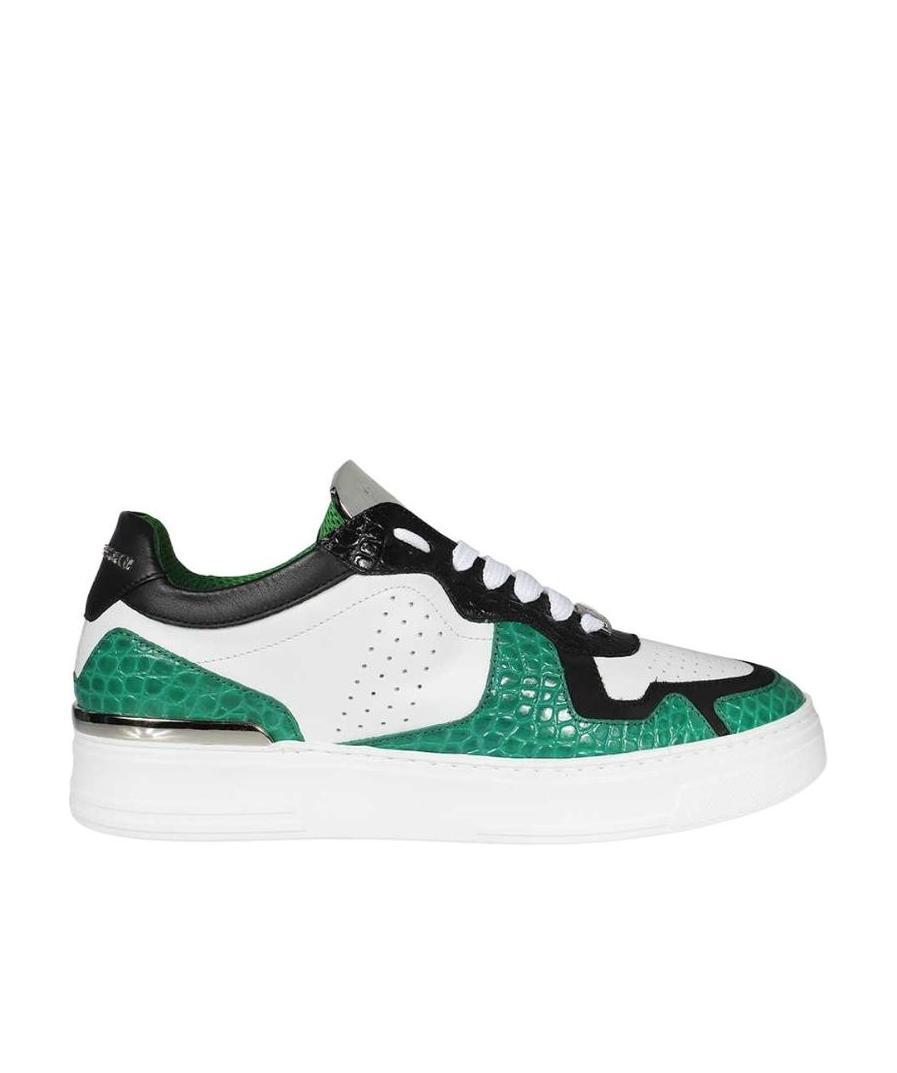 Philipp Plein Colour-block Low-top Sneakers In White