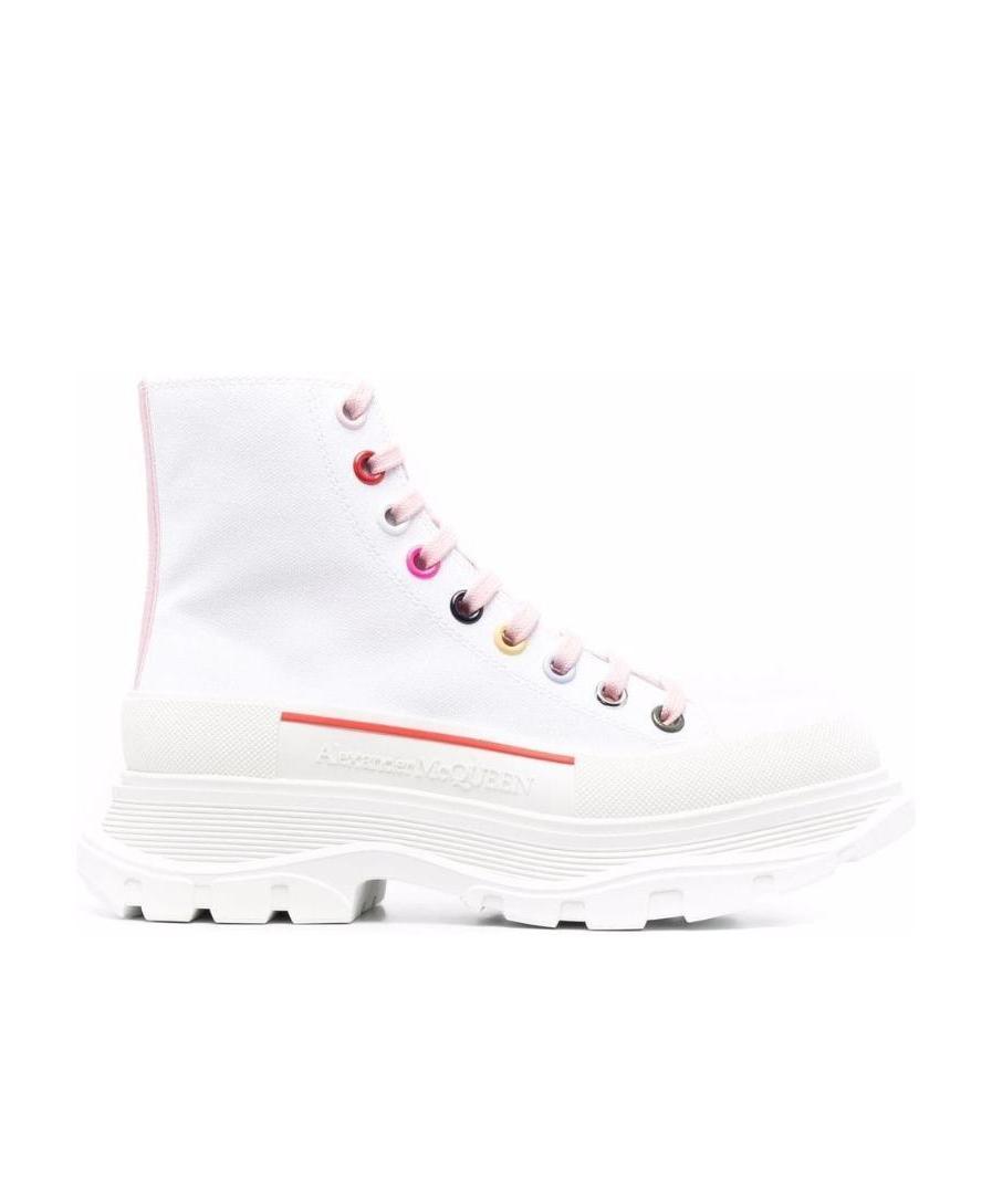 Alexander Mcqueen Ankle Lace-up Sneakers In White