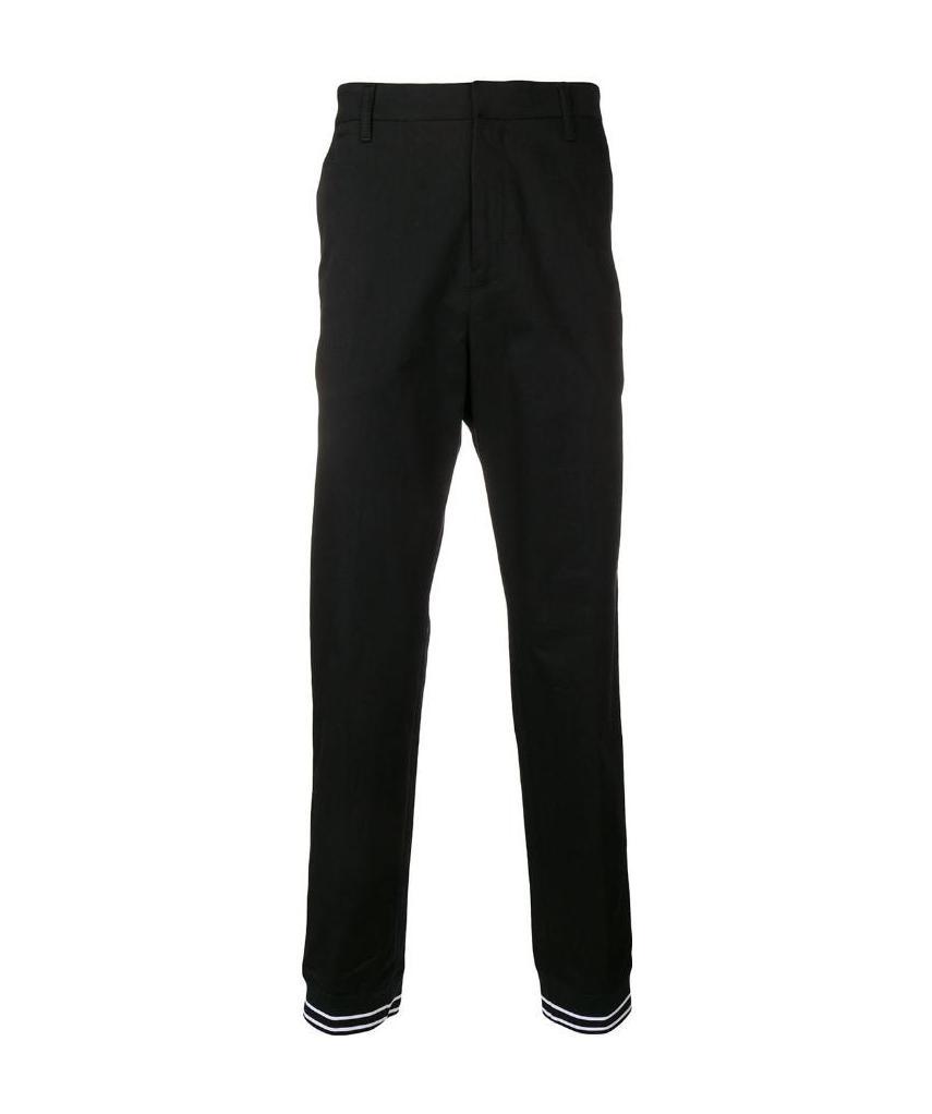 Kenzo Striped Casual Pants In Black