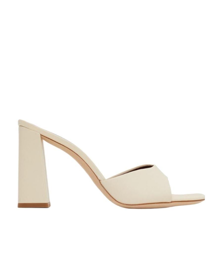 Staud Logo High-heeled Sandals In Nude