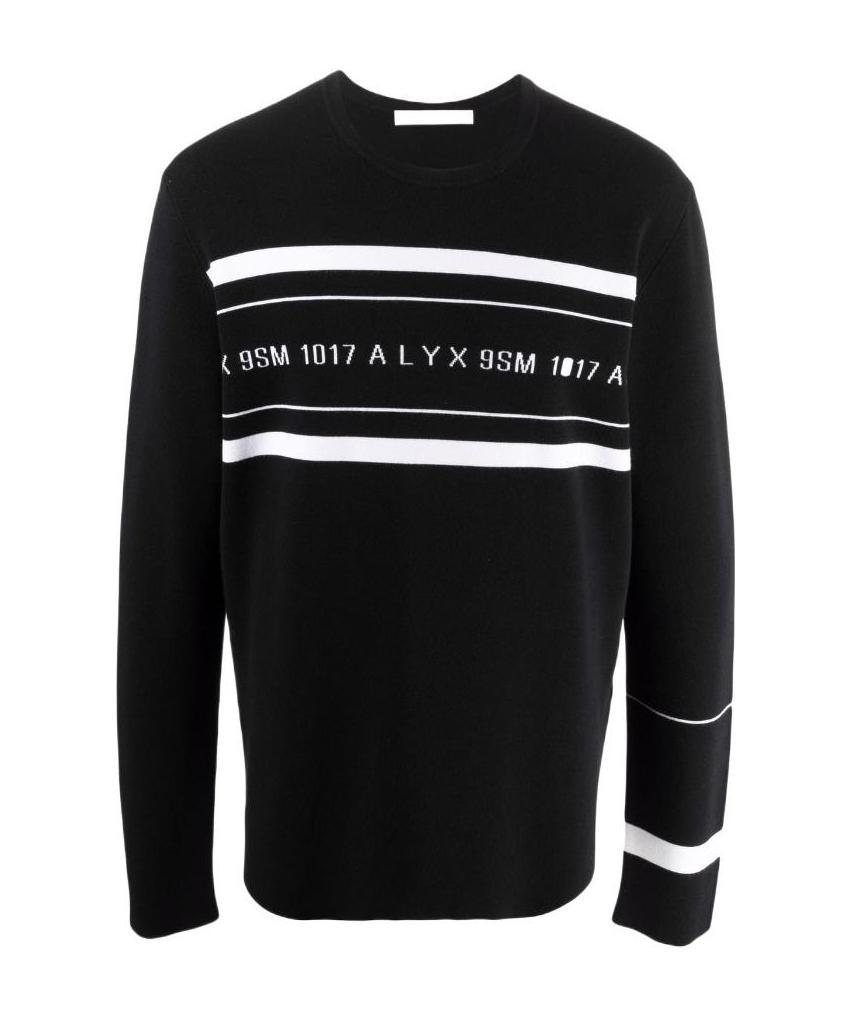 Alyx Contrast-logo Striped Jumper In Black