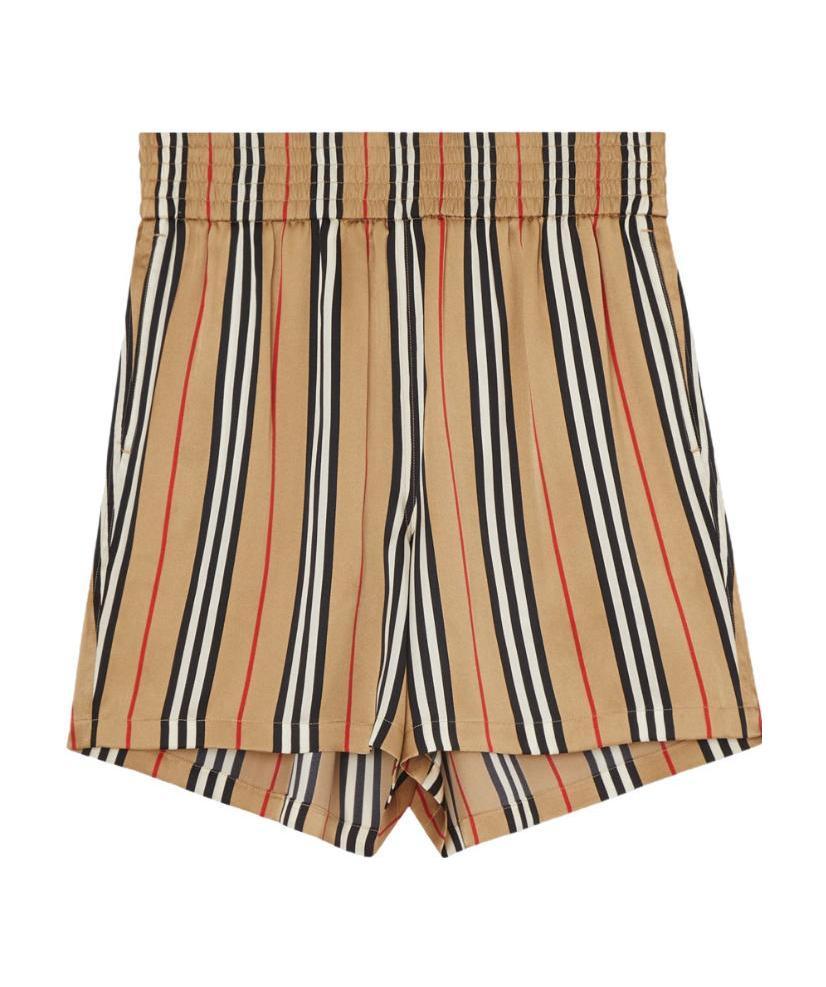 Burberry Icon Stripe Shorts In Gray