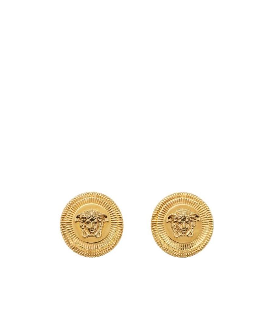 Versace Medusa-detail Stud Earrings In Yellow