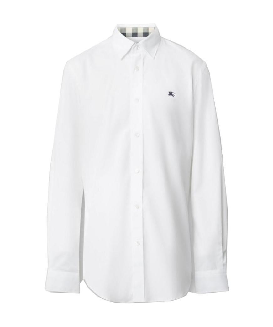 Burberry Embroidered Shirt With Logo In White