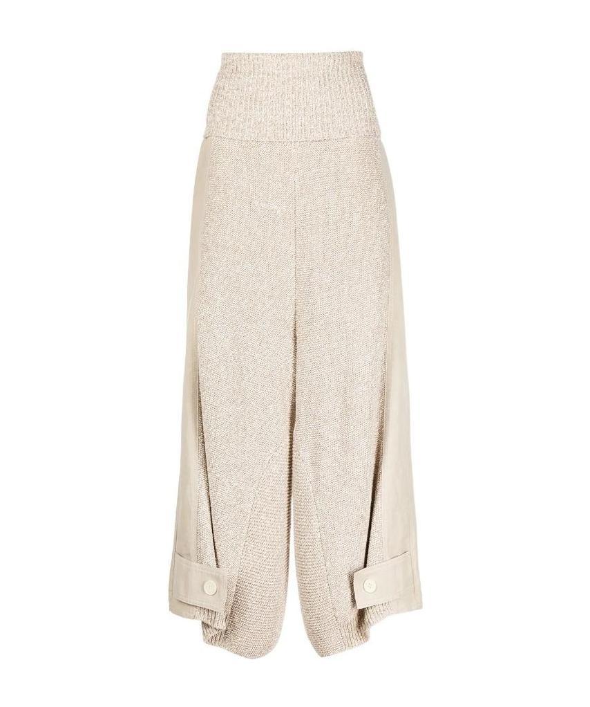 Stella Mccartney Wide-leg Knitted Trousers In Nude