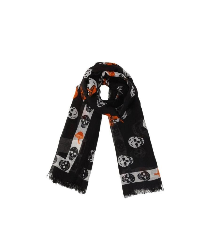 Alexander Mcqueen Skull Graphic-print Scarf In Multi