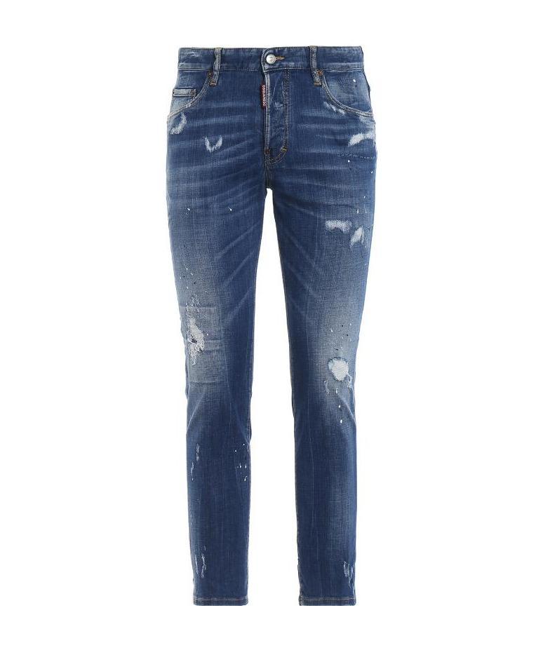 Dsquared2 Tight-fitting Old Skater Jeans In Blue