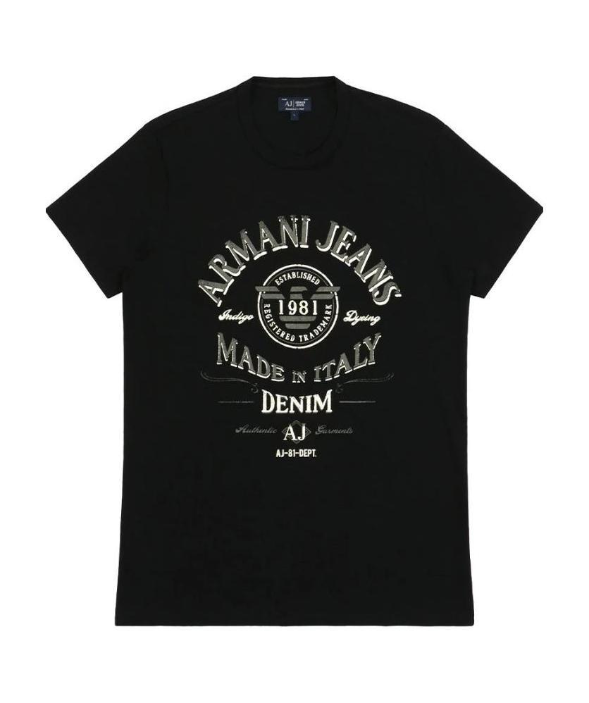 ARMANI JEANS ROUND COLLAR, SHORT SLEEVE, LOGO T-SHIRT