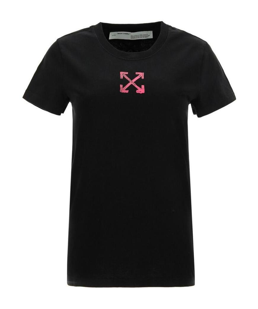 Off-white Logo Printed T-shirt In Black