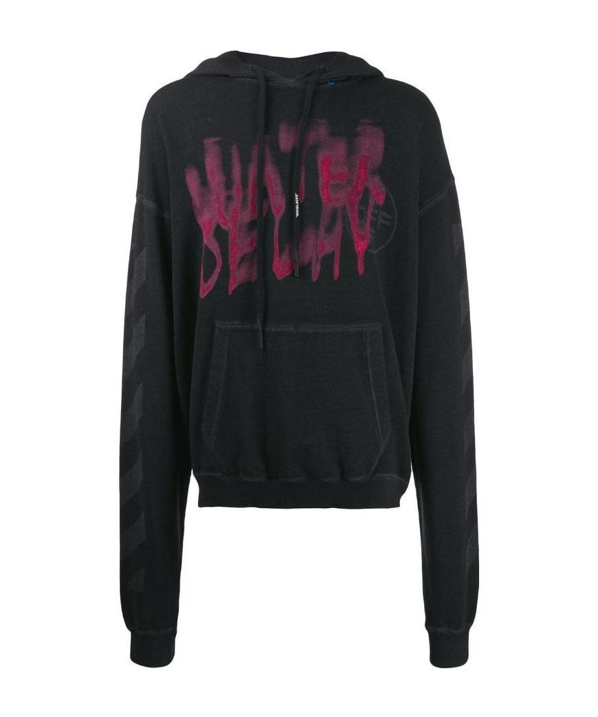Off-white Water Delay Hooded Hoodie In Black