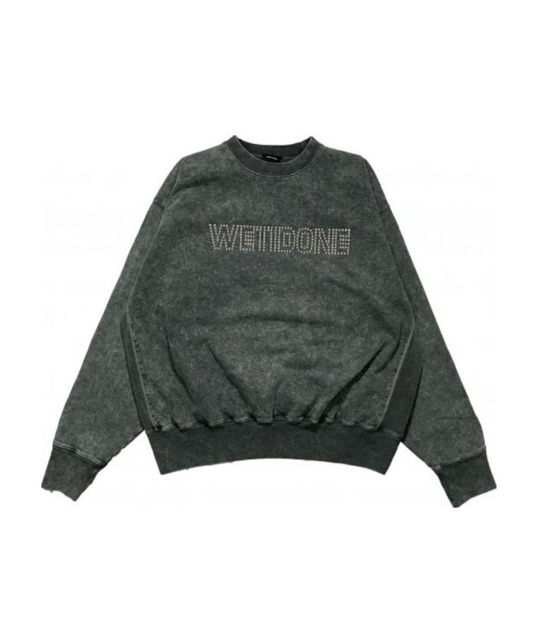 We11 Done Stud-embellished Long-sleeve Sweatshirt In Black