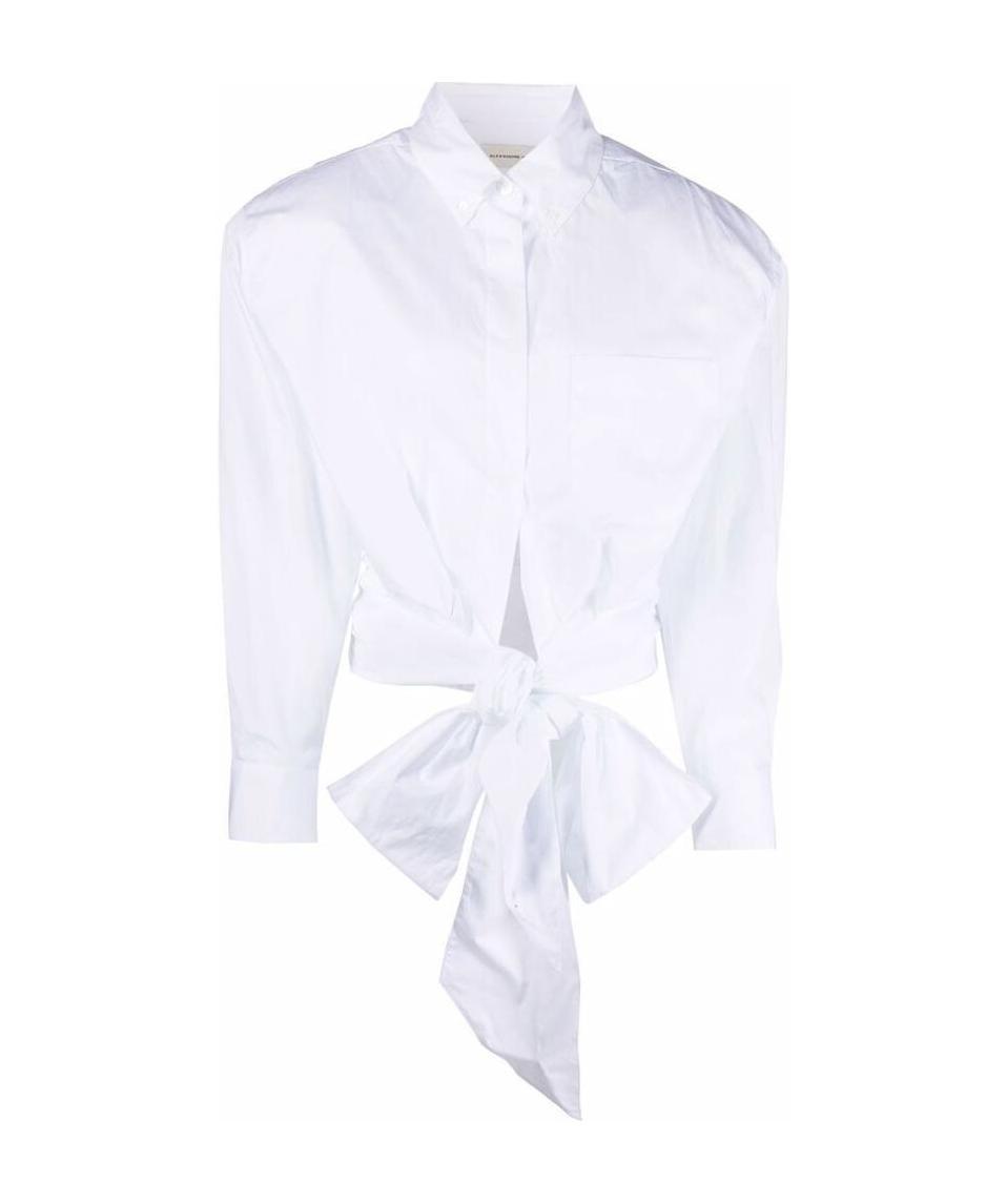 Alexandre Vauthier Tied-waist Cotton Shirt In White