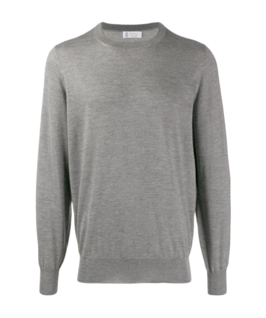 Brunello Cucinelli Long-sleeve Cashmere Jumper In Gray