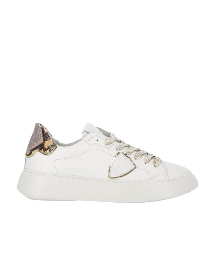 Philippe Model Temple Veau Python Low-top Sneakers In White