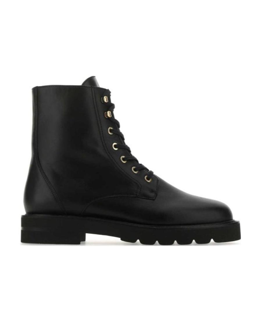 Stuart Weitzman Mila Lace-up Boots In Black