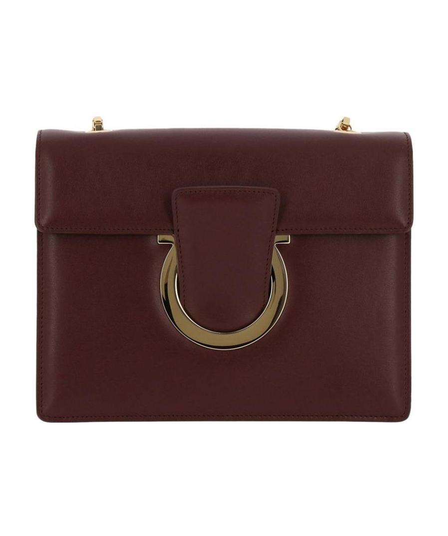 Ferragamo Logo Shoulder Bag In Red