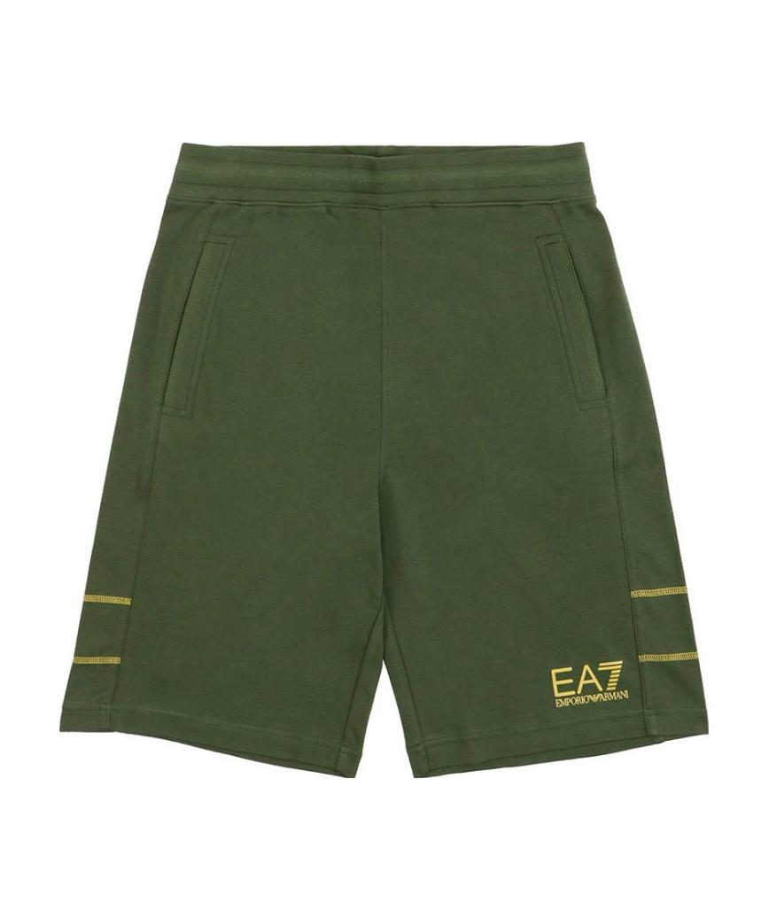 Ea7 Elastic Waist Shorts In Green