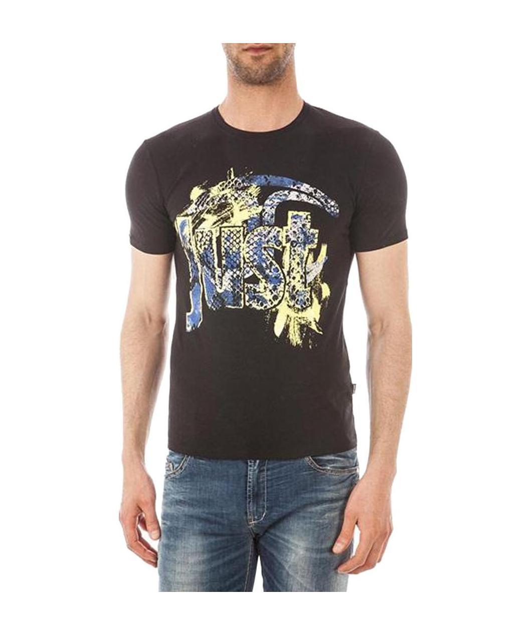 Just Cavalli Printed T-shirt In Black