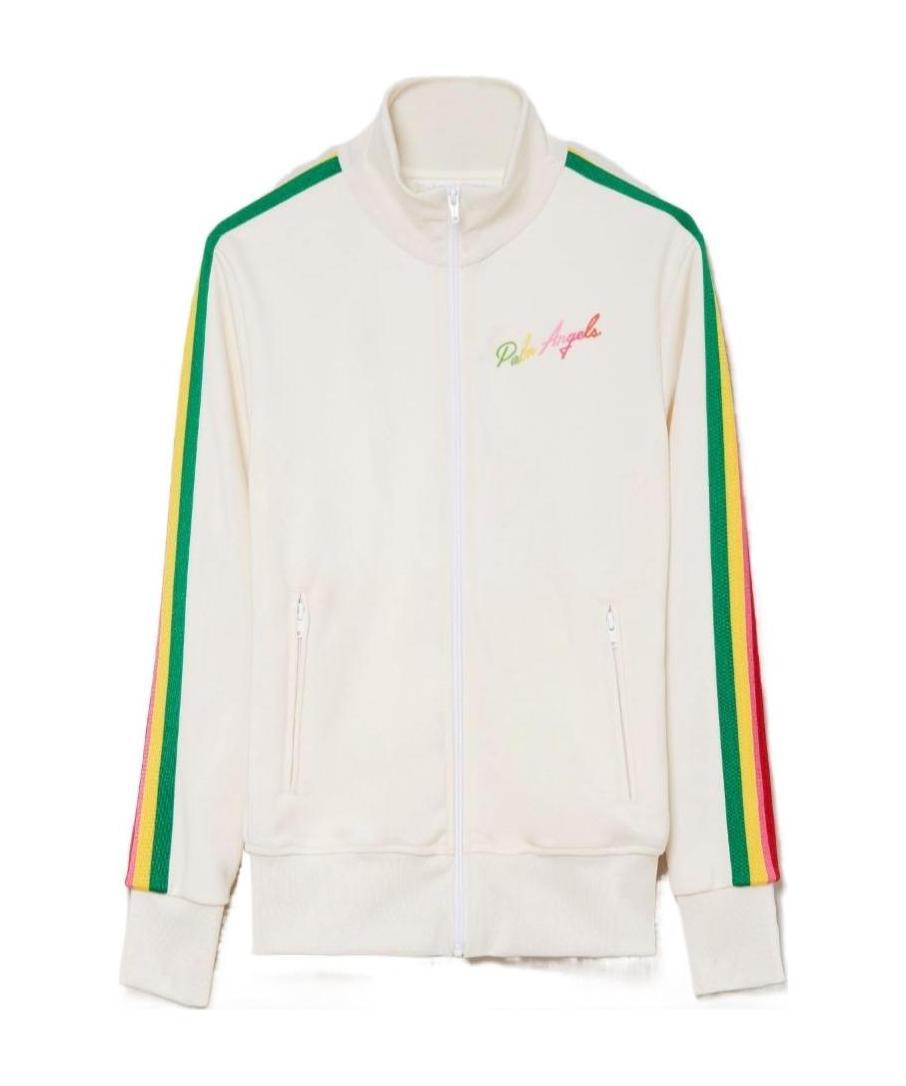 Palm Angels Miami Side-stripe Track Jacket In White