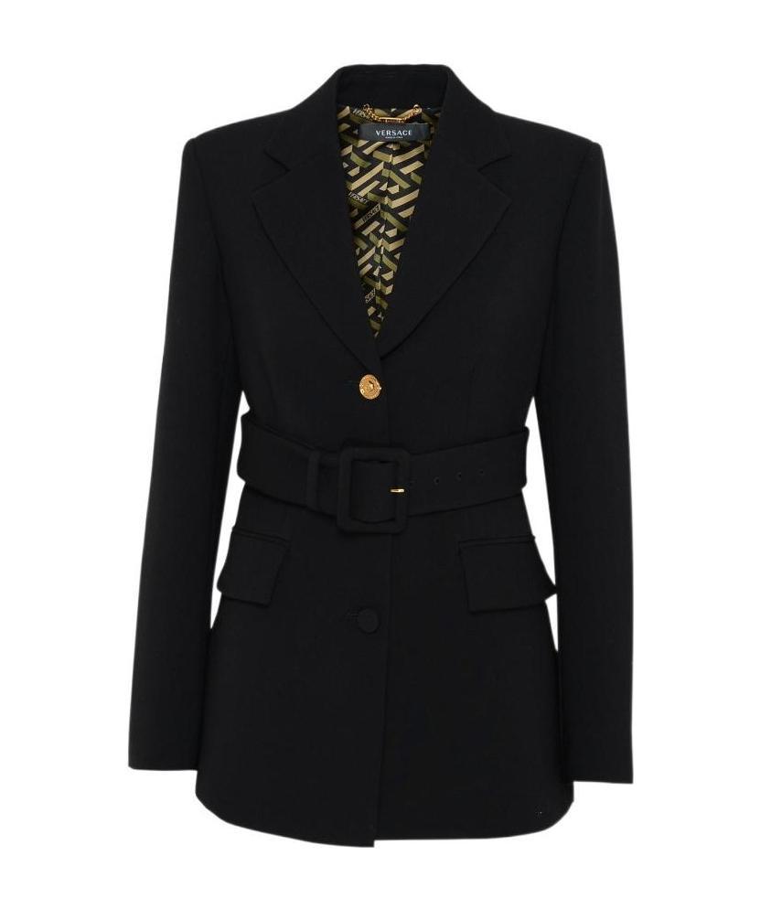 Versace Wool Blazer In Black