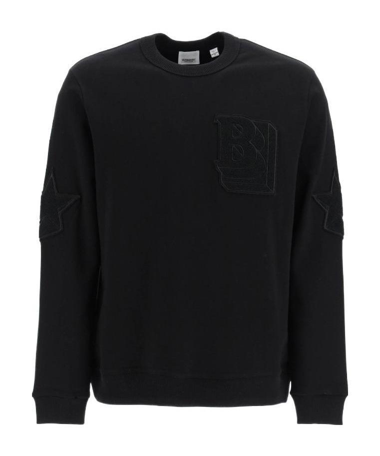 Burberry Carlson Logo-patch Sweatshirt In Black
