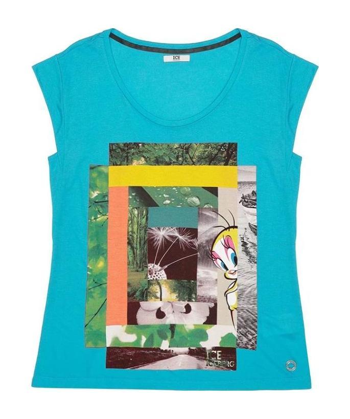 Shop Iceberg Round-necked Logo T-shirt In Blue