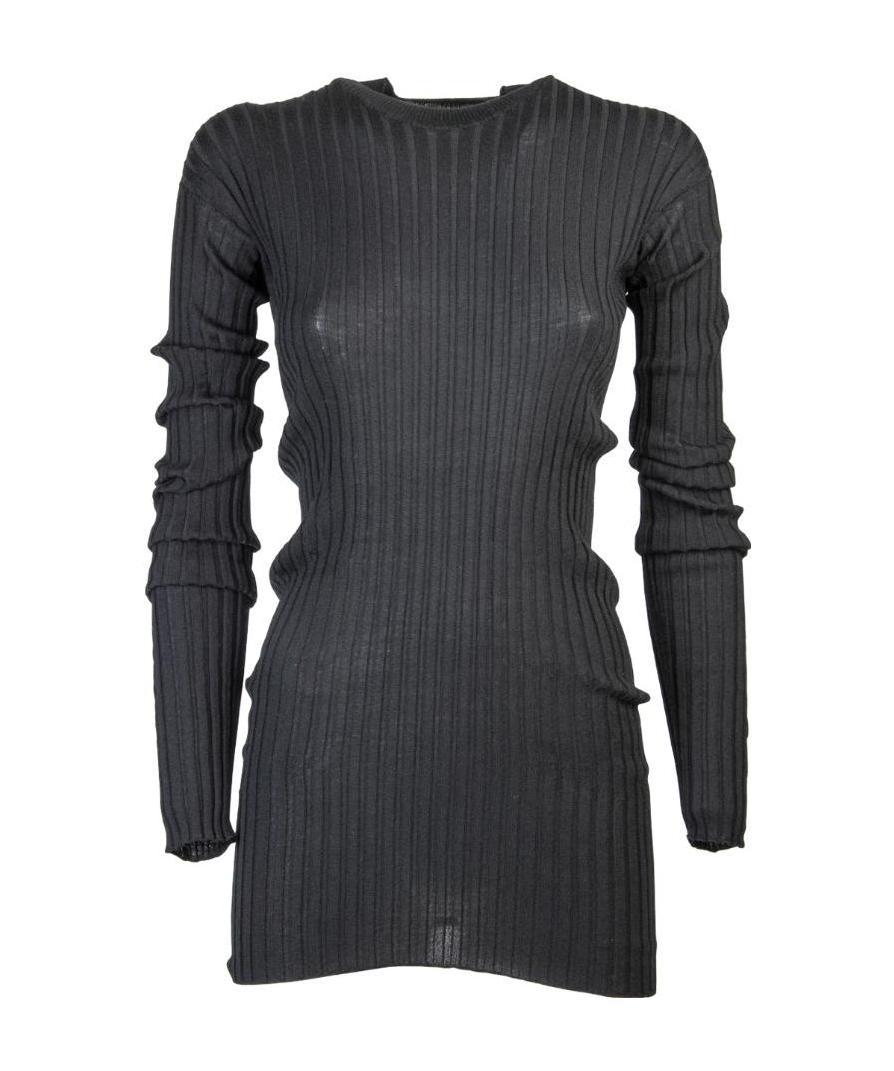 Bottega Veneta Mock-neck Ribbed Jumper In Black