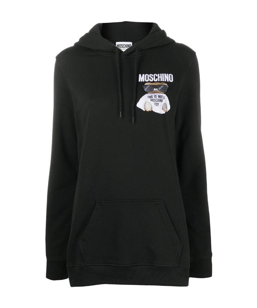 Moschino Emblem Printed Sweater In Black