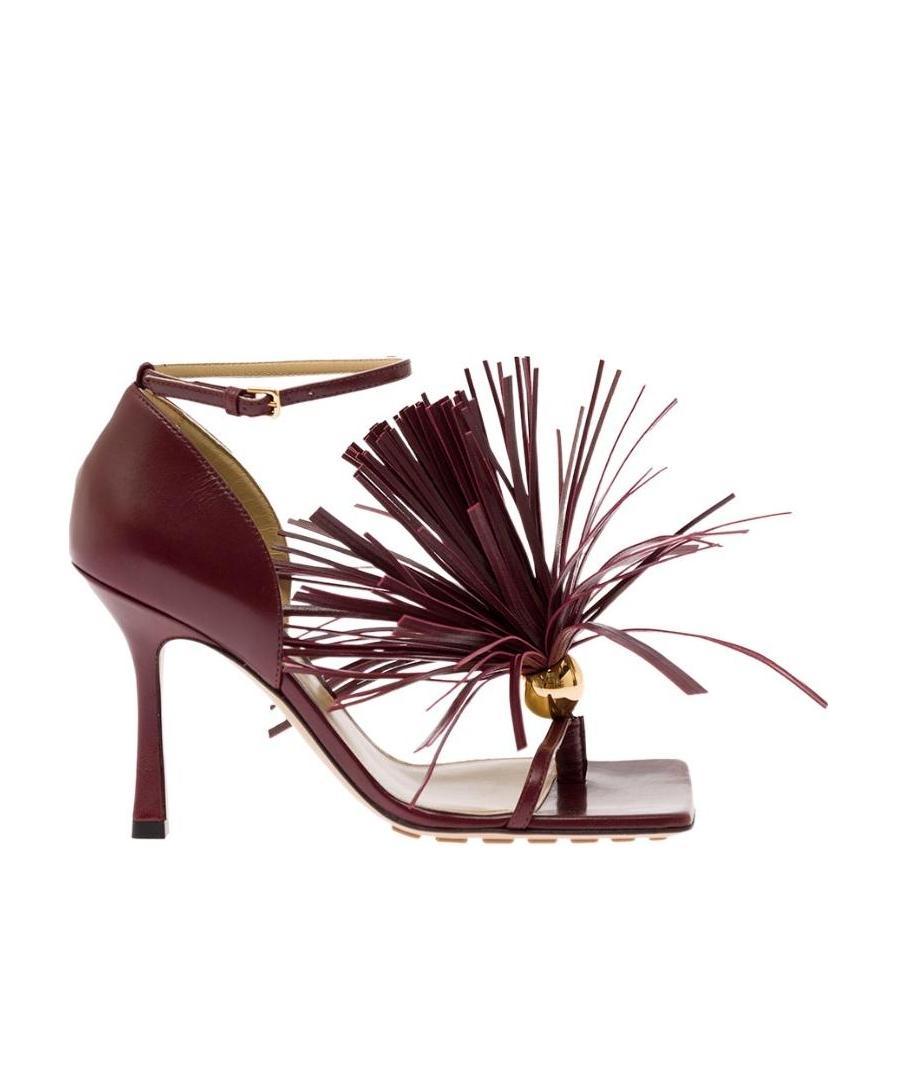 Bottega Veneta Woman Sandals Burgundy Size 10 Soft Leather In Red