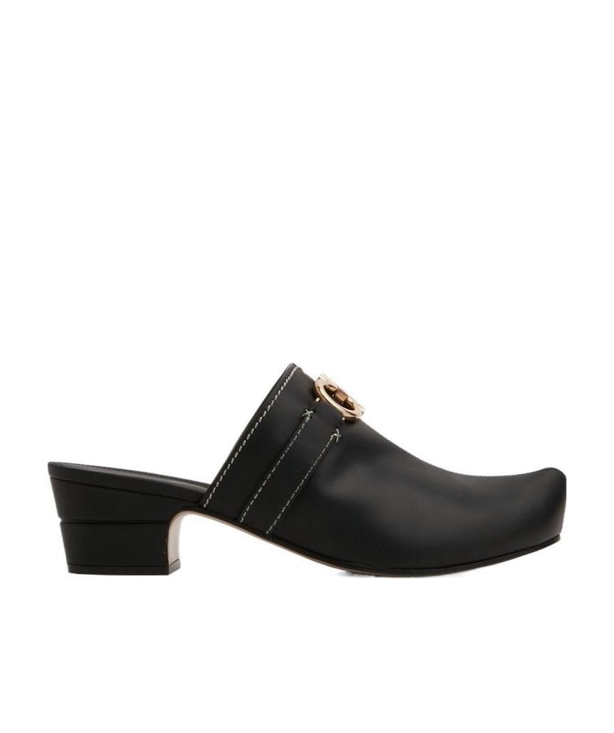 Shop Ferragamo Gancini Horsebit-detail Mules In Black