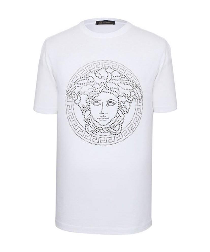 Versace Crystal Fading Medusa T-shirt In White