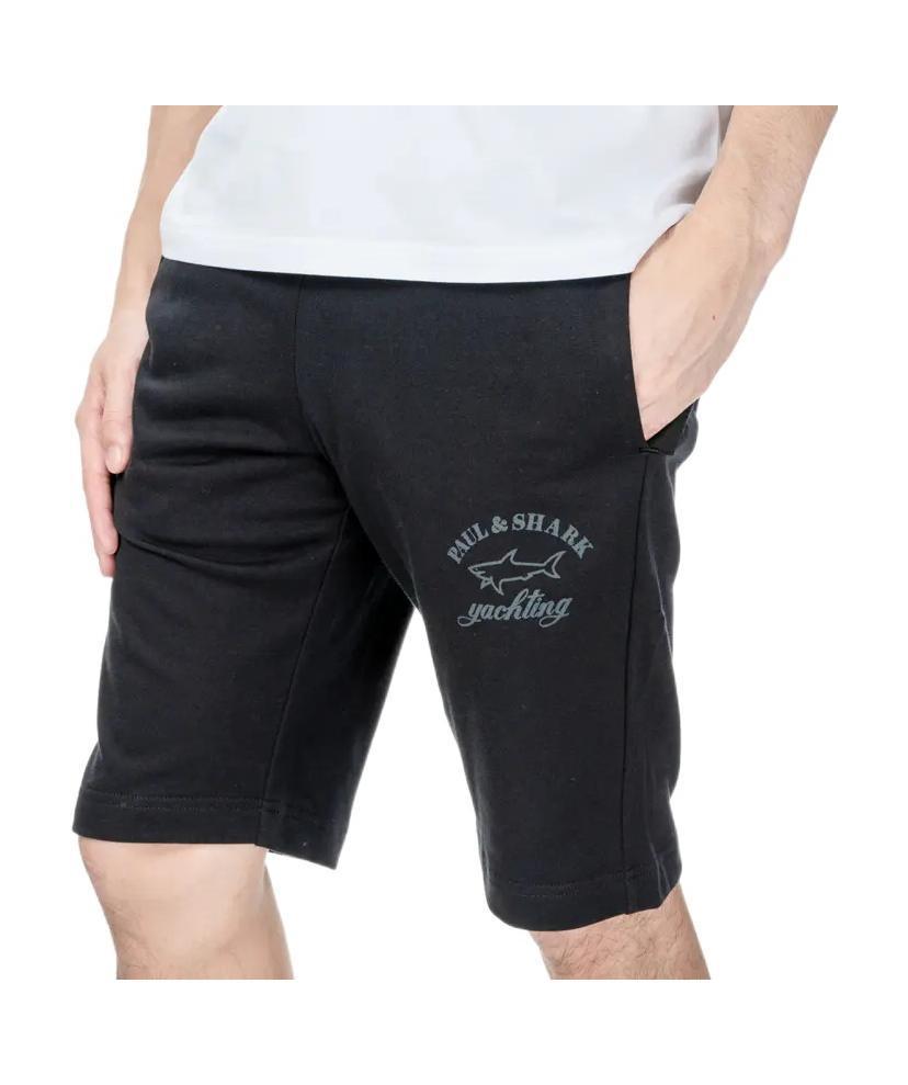 Shop Paul & Shark Logo Printed Shorts In Black