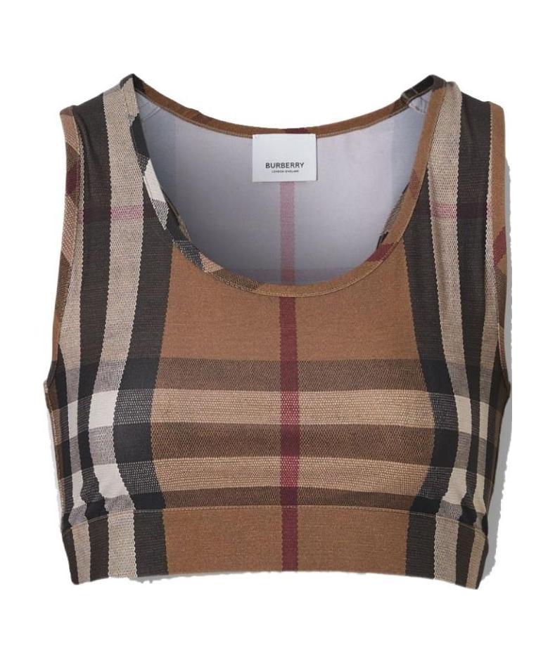 Burberry Vintage Check Crop Top In Nude