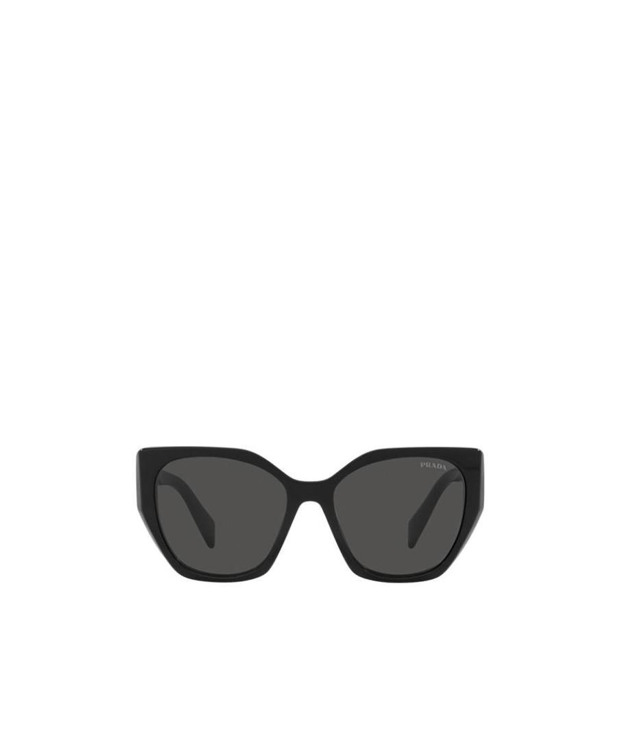 Prada Logo-plaque Sunglasses In Black