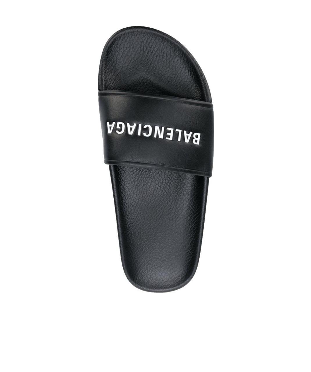 Balenciaga Slide Sandals With Open Toe And Flat Sole In Black