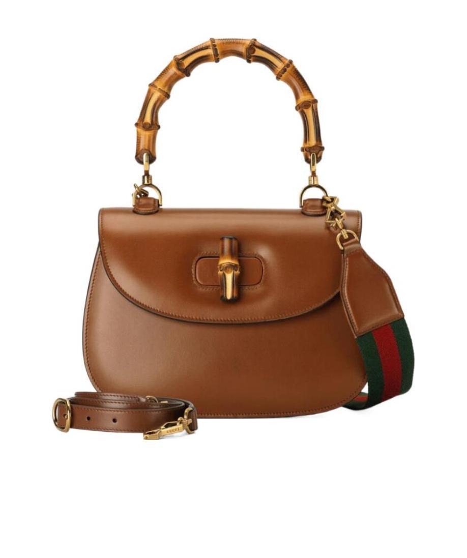 Gucci Leather Handbag In Brown