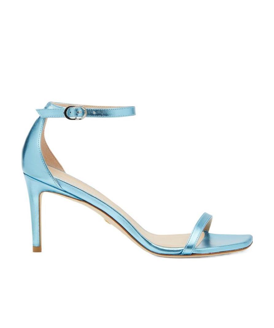 Stuart Weitzman Open Toe Heeled Sandals In Blue
