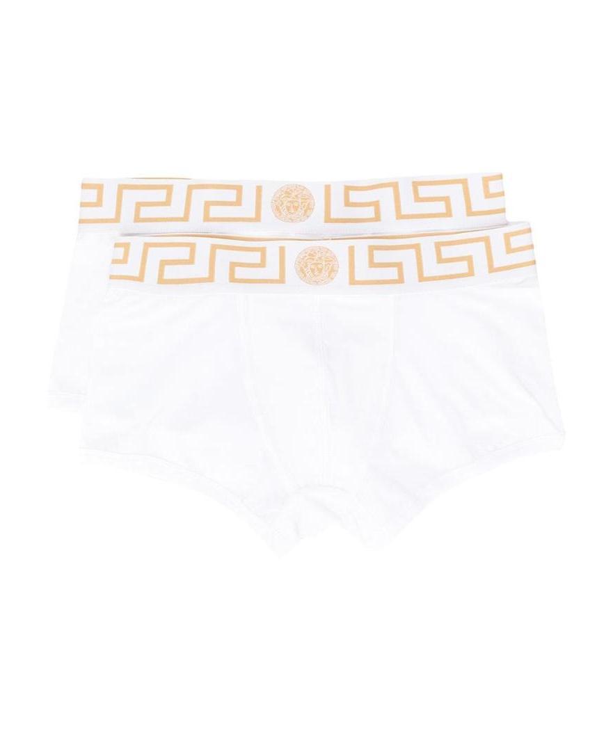 Versace Two-pack White Greca Border Boxer Briefs In White