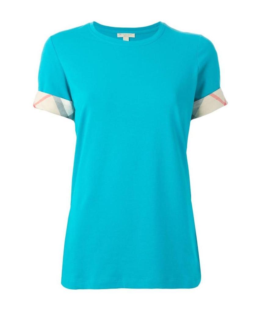 Burberry Classic Checked Short-sleeved T-shirt In Blue