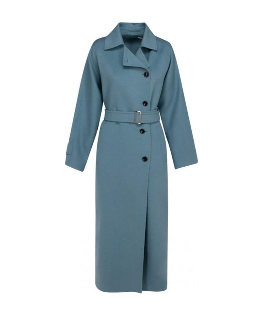 Max Mara Asymmetrically Designed Coat In Blue