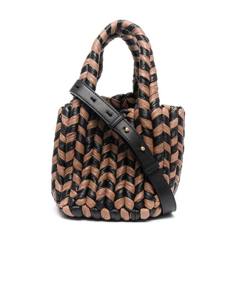 Nanushka Woven Top-handle Tote In Black