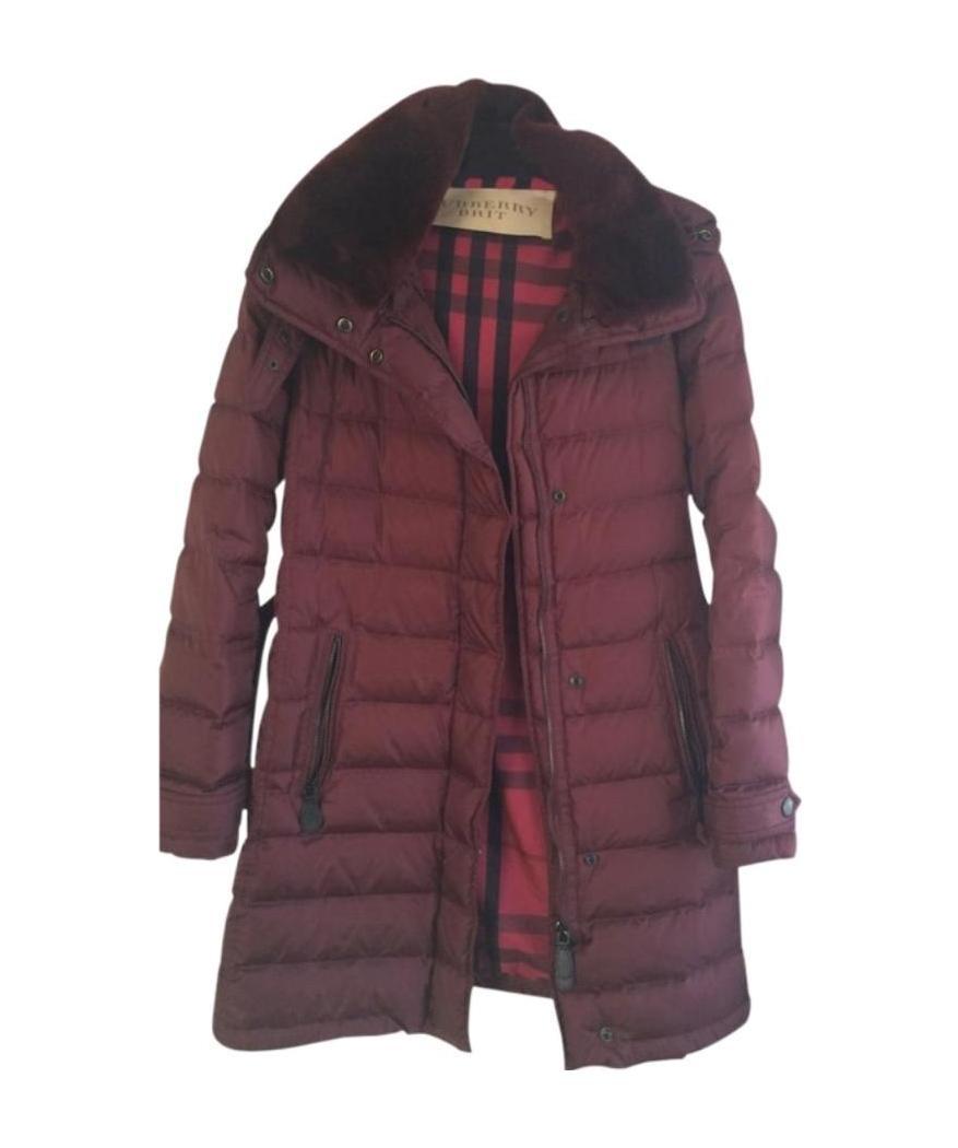 Burberry Hooded Quilted Down Jacket In Red