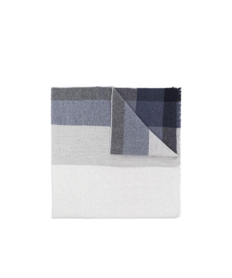 Brunello Cucinelli Check-print Frayed-edge Scarf In White