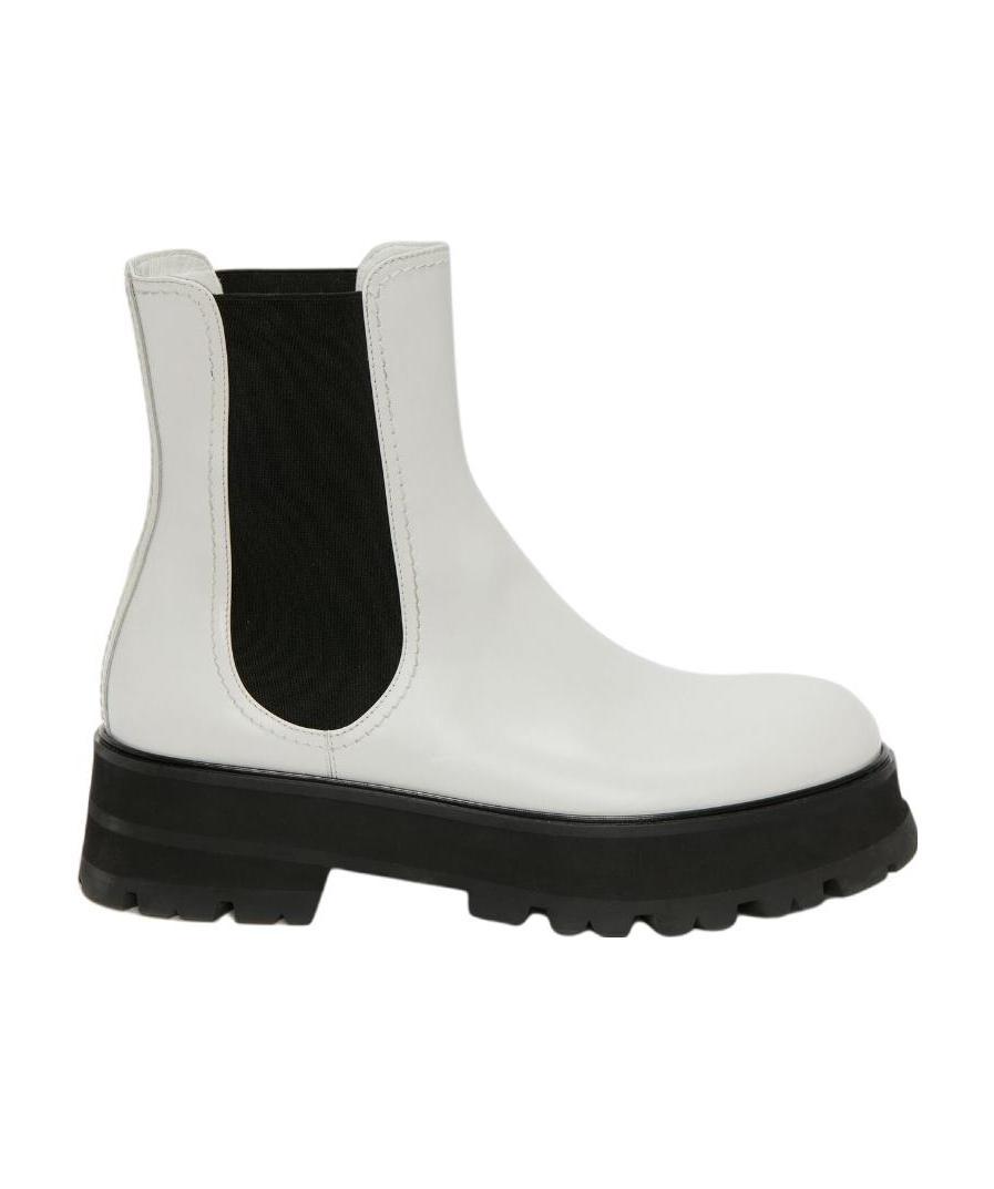 Alexander Mcqueen Chunky-sole Leather Boots In White