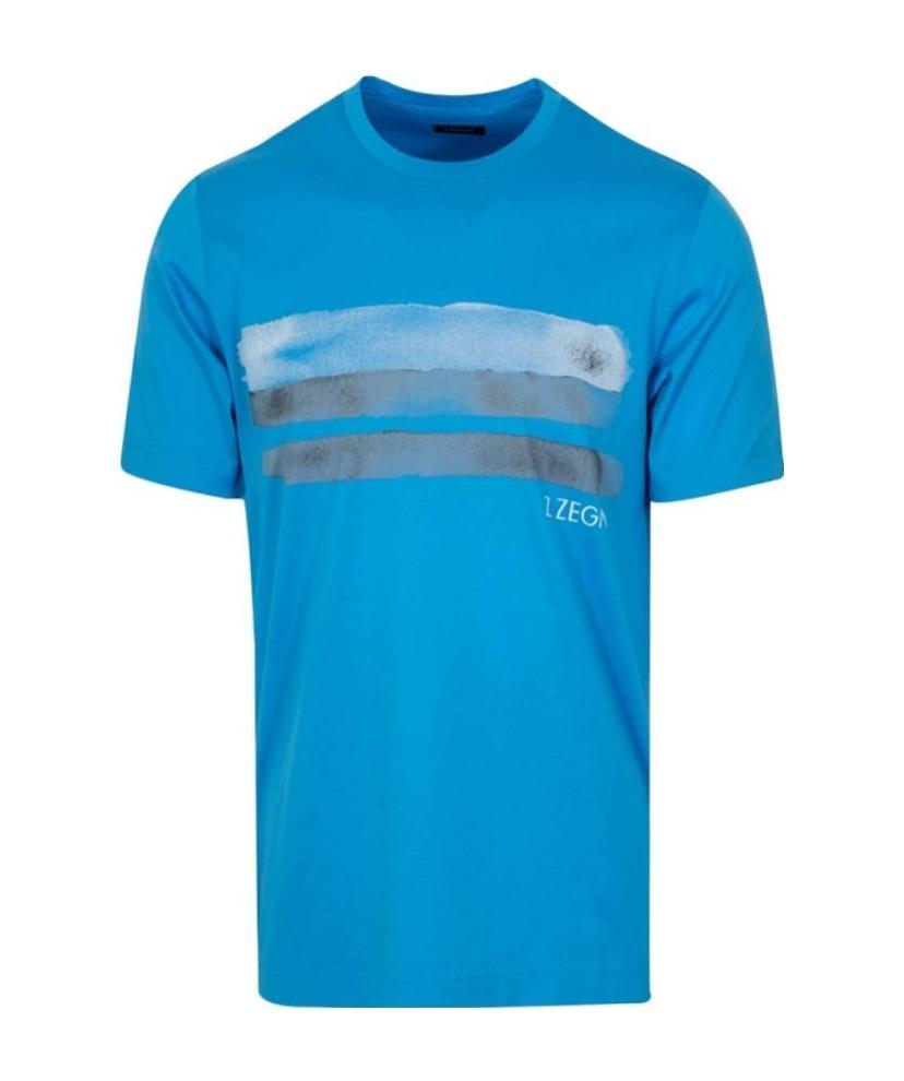 Shop Zegna Logo Details T-shirt In Blue