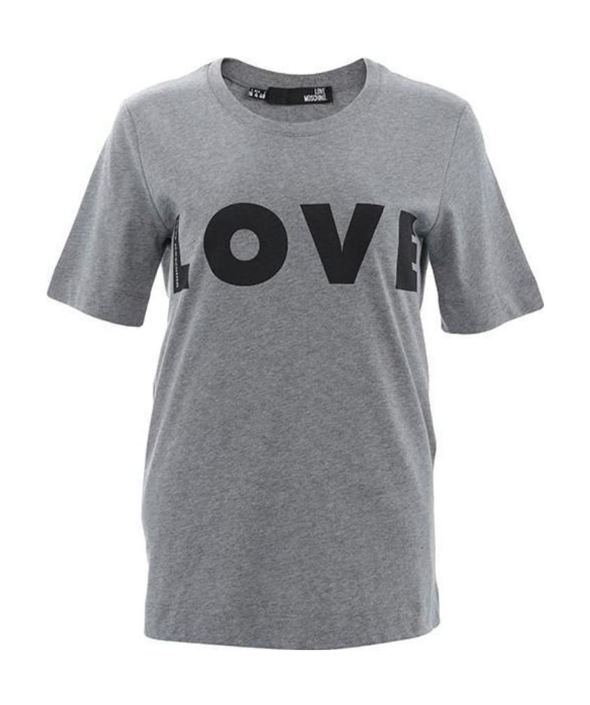 Moschino Letter Printed T-shirt In Gray