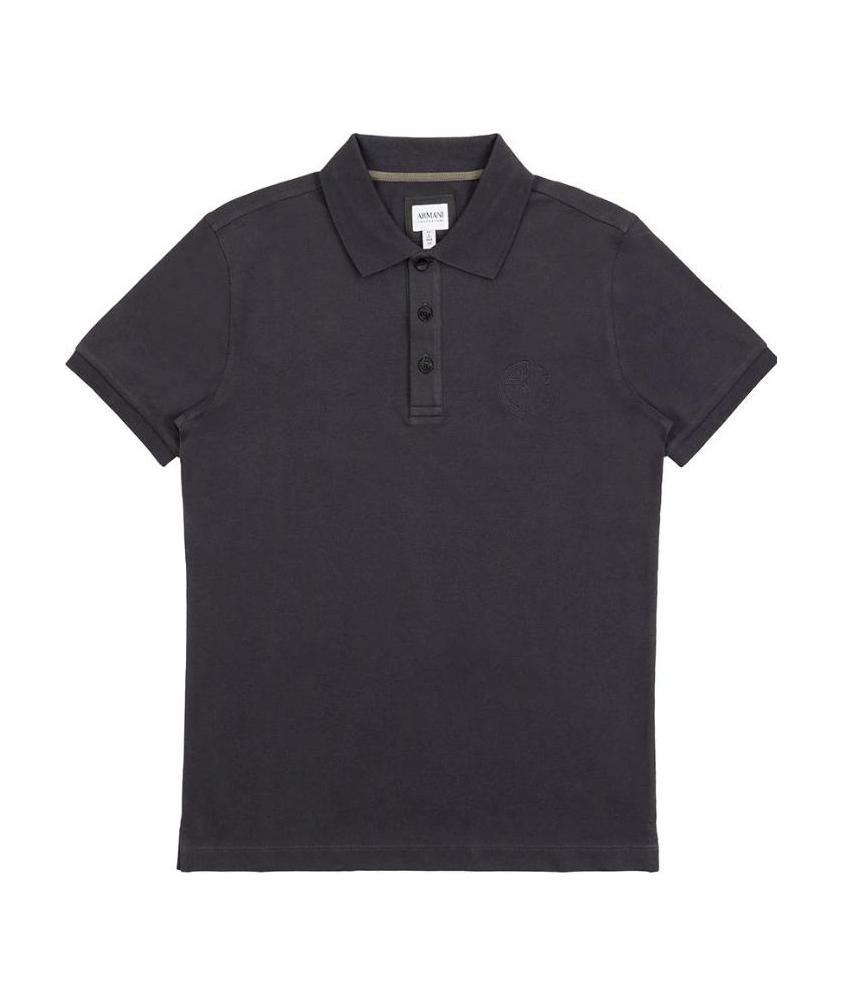 Armani Collezioni Logo Embroidered Polo Shirt In Black